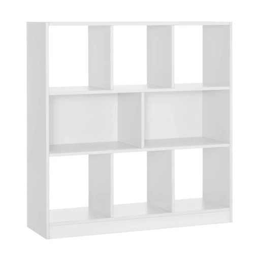 a VASAGLE 8-Cube Storage Organizer Bookcase, White Book Shelf Storage Cabinet