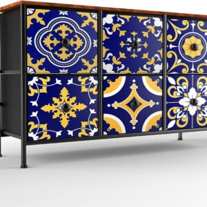 Doeean Dresser for Bedroom with 6 Fabric Drawers - Chest of Drawers - Wide Dresser Closet Storage Furniture Organizer - Fabric Drawer Unit for Living Room, Hallway, Nursery - Steel Frame, Wood Top