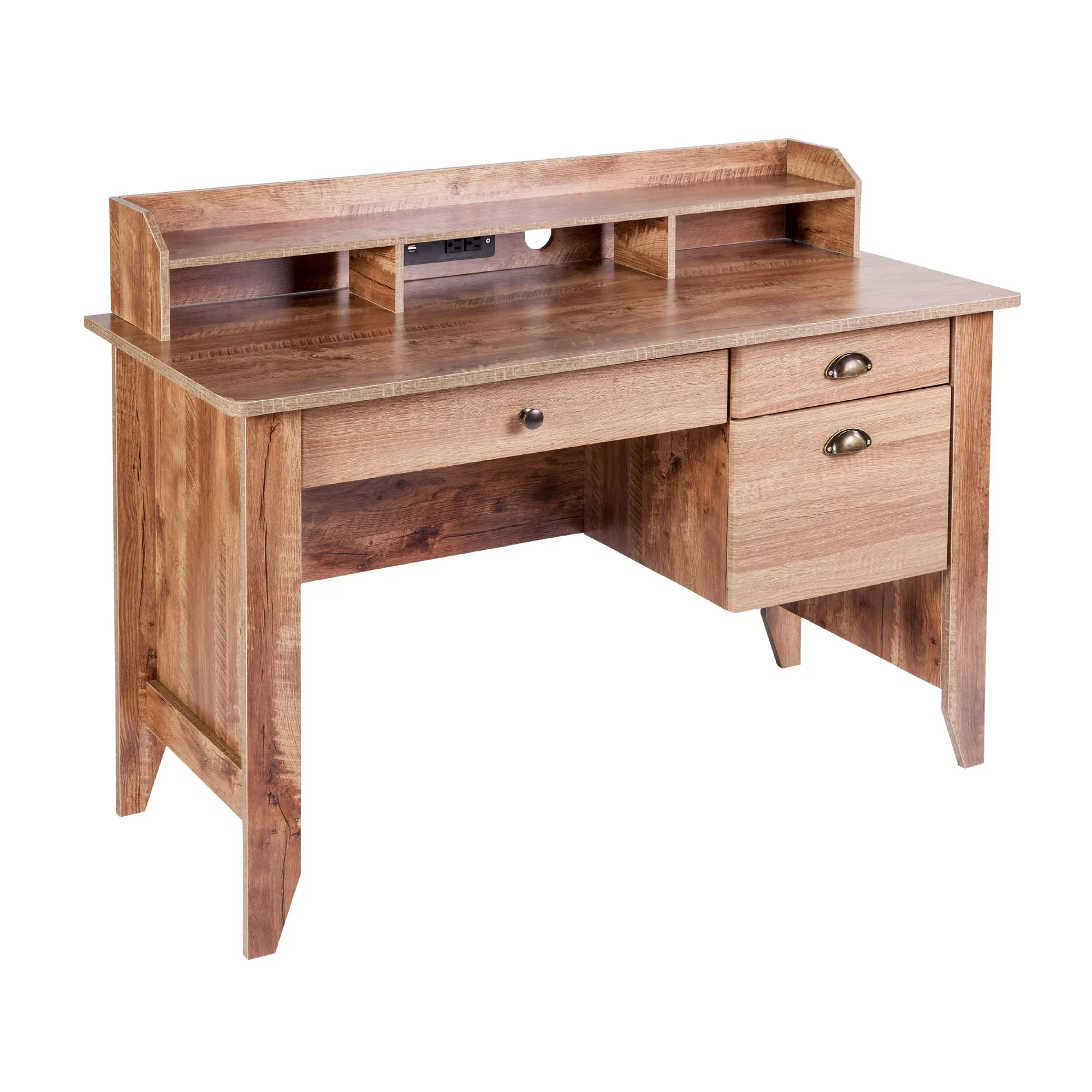 Eleanor Executive Desk with Hutch – Includes USB and Charger Hub