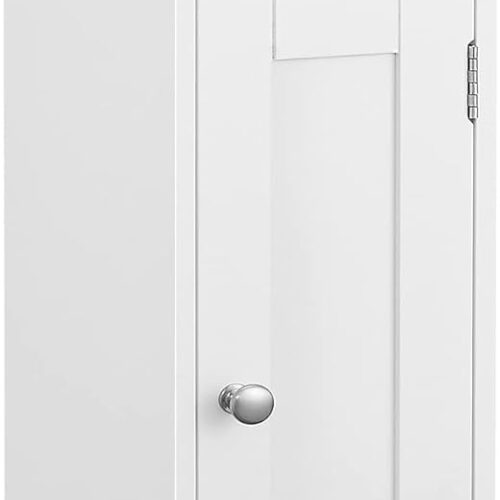 a1 VASAGLE Small Bathroom Storage Corner Floor Cabinet with Door and Shelves - Bathroom Storage Organizer - Narrow Bathroom Toilet Paper Storage Cabinet - Adjustable Shelves - White UBBC310W01