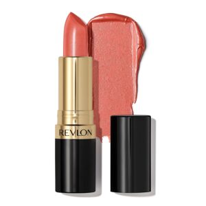 REVLON Super Lustrous Lipstick - High Impact Lipcolor with Moisturizing Creamy Formula - Infused with Vitamin E and Avocado Oil - Reds & Corals - Shade: Peach Me (628) - 0.15 oz