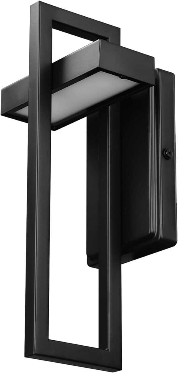 Globe Electric 60000024 12W LED Integrated Outdoor Wall Sconce - Matte Black Finish - 400 Lumens - 3000 Kelvin - 80 CRI - Ideal for Outdoor Lighting, Patio Décor - Weather Resistant - Front Porch Décor - Wall Lighting 3