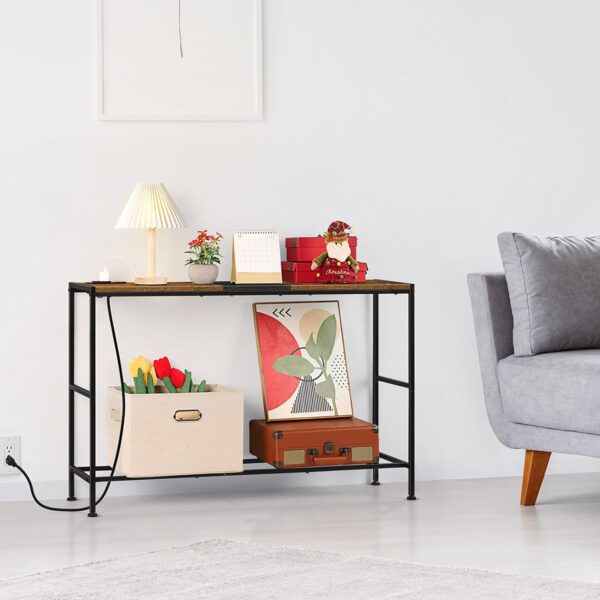 FABATO 41.7'' Lift Top Coffee Table with 2 Storage Drawers - Hidden Compartment - Open Storage Shelf for Living Room - Rustic Brown Finish 2