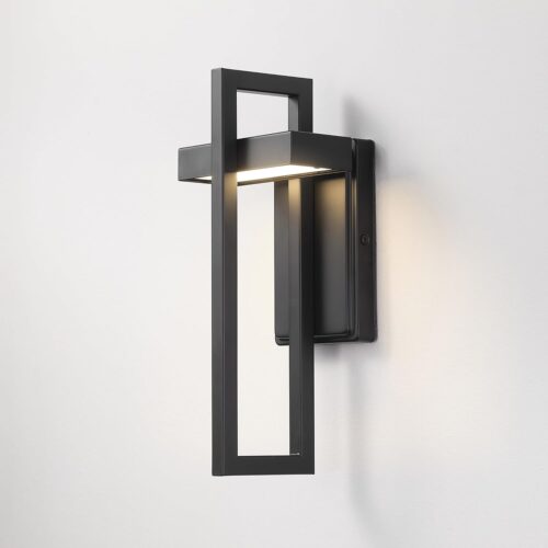 a3 Globe Electric 60000024 12W LED Integrated Outdoor Wall Sconce - Matte Black Finish - 400 Lumens - 3000 Kelvin - 80 CRI - Ideal for Outdoor Lighting, Patio Décor - Weather Resistant - Front Porch Décor - Wall Lighting