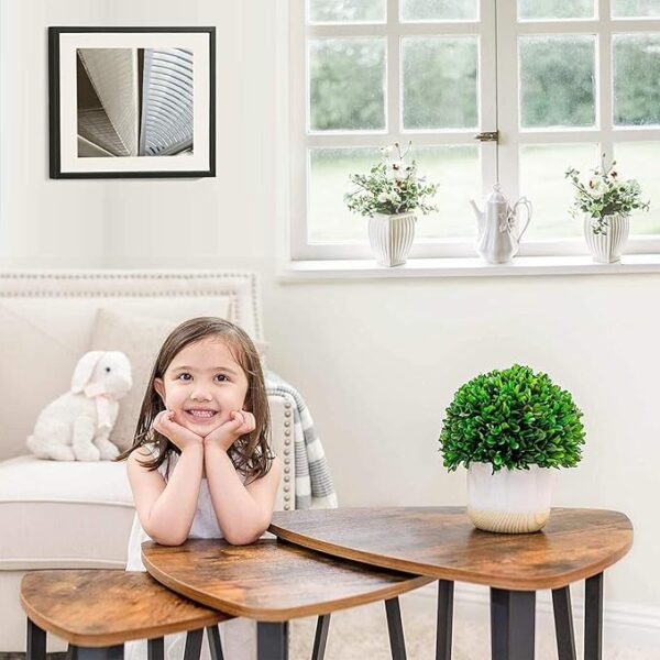 VASAGLE Nesting Coffee Tables, End Tables Set of 3 for Living Room or Bedroom, Industrial Small Stacking Side Tables with Metal Frame for Couch, Rustic Brown and Black - ULNT13X, 23.1 x 23.1 x 17.7 Inches 2