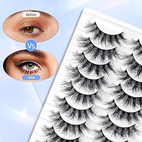 10 Pairs Soft Mink False Eyelashes - Natural-Looking Eye Lashes with Full Bouncy Volume & Curl - Synthetic, Reusable Beauty Accessory 3