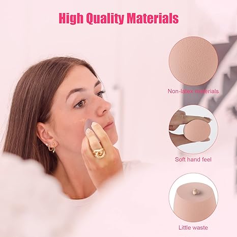 4 Pcs Makeup Sponges Blender Set - Beauty Blenders for Foundation with Case and Holder - Flawless for Liquid, Cream, and Powder - Multi-colored Makeup Sponges (4PCS Pink) 3