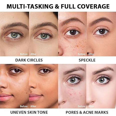 Kaely 2Pcs Under Eye Concealer Full Coverage - Waterproof Concealer for Dark Circles, Puffiness, and Redness - Cream Foundation Eye Brightener - Color Corrector, Anti-Aging, Natural Matte Finish - Light C 3
