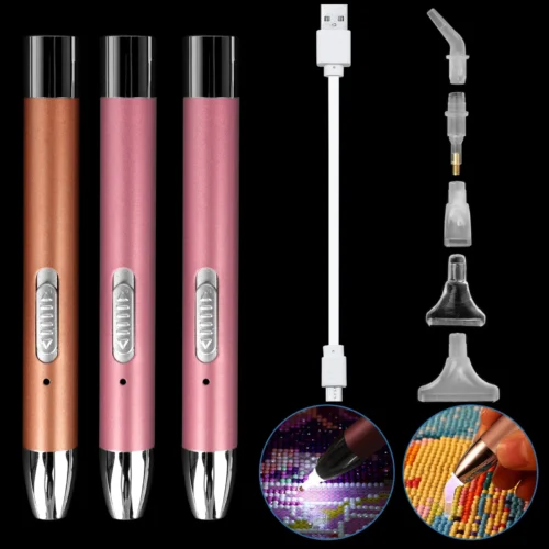 Diamond Painting Tools Point Drill Pen DIY LED Light Embroidery USB Rechargeable