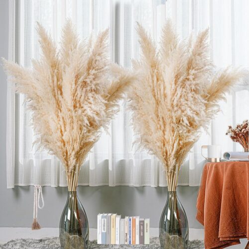 1 Natural Tall Pampas Grass for Floor Vase Wedding décor - Floor Vases décor - Farmhouse - Party - Gift - 47 Inch 10 Stems Large Pampas Grass Decor Tall - Dried Pompas Grass Bulk Boho Home Decor