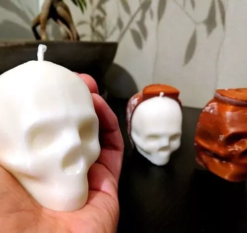 1 Skull Candle Wax Mold - USA Made, Set of 2