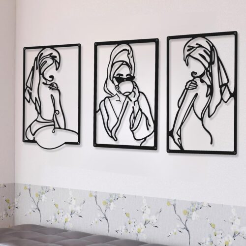 3 Pieces Minimalist Abstract Metal Wall Art