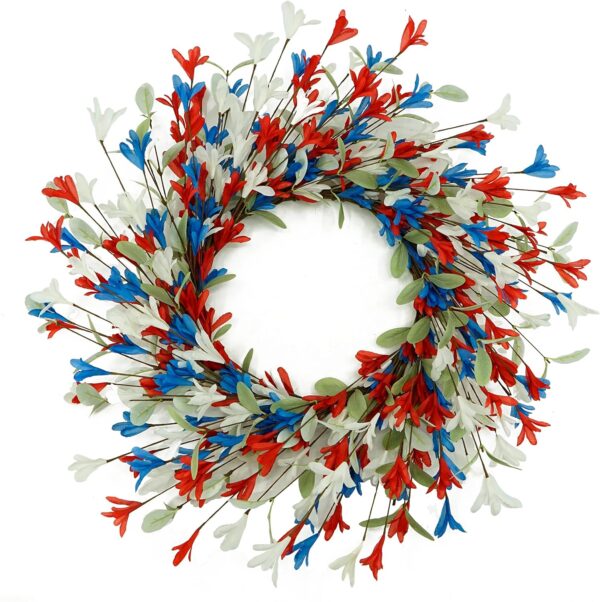 July Wreath Patriotic Wreath Forsythia Flower Wreath for Front Door 2