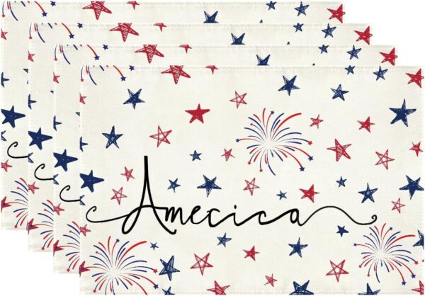 Patriotic Placemats Fourth of July Decorations Table Decorations 2