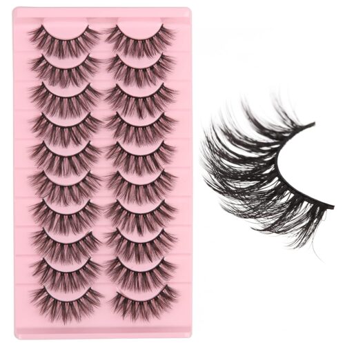 False Eyelashes Fluffy Volume Fake Eyelashes Natural Look 10 Pairs