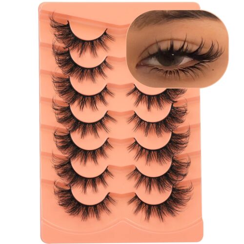 False Eyelashes Wispy Lashes Natural Look Fake Eyelashes Cat Eye Lashes Mink Fluffy Strip False Lashes