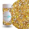 Yellow Gold Sprinkles With Bees And Honeycomb Wafer Papers
