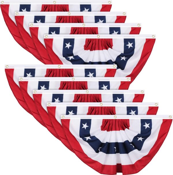 July Pleated Fan Flags American US Bunting Flag Stars 2