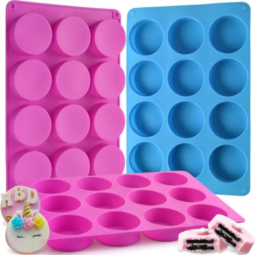 1 Oreo Molds Silicone Chocolate Covered Cookie Molds 3 PCS 12-Cavity