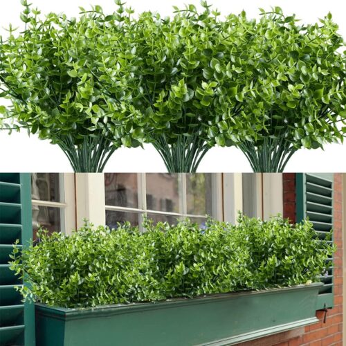 1 8PCS Artificial Eucalyptus Plants