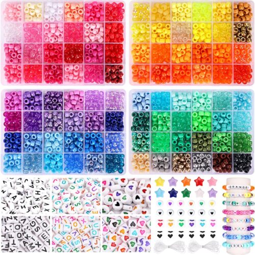 1 Pony Beads Set, Friendship Bracelet Kit Kandi Beads