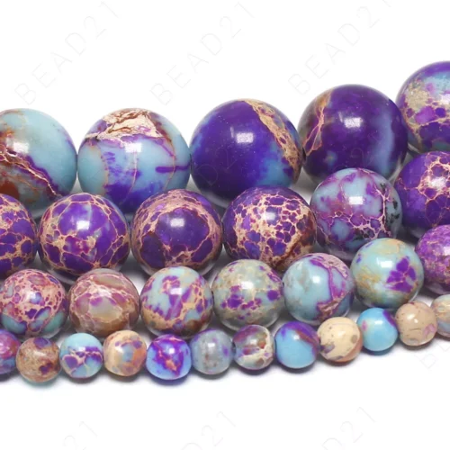 1 Galaxy Sea Sediment Jasper Beads Purple Imperial Gemstone