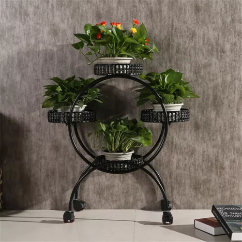 1 Garden Cart Stand Flower Pot Plant Holder Display Rack Parisian Style Home Decor