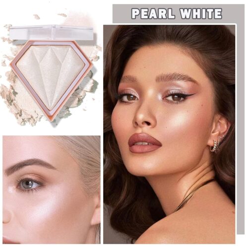 Face White Highlighter Makeup Palette Shimmer Contour Powder Waterproof Long-Lasting,