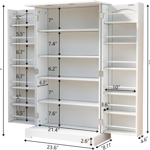 2 Freestanding Pantry Cabinet, Kitchen Pantry Storage Cabinet