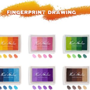 Craft Ink Pad, Set of 6 Washable DIY Stamp Ink Pads for Kids
