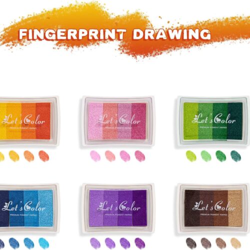 2 Craft Ink Pad, Set of 6 Washable DIY Stamp Ink Pads for Kids