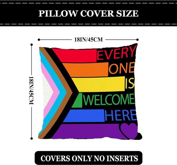 Rainbow Gay Pride Pillow Case Every One is Welcome Here Happy Pride LGBT Decorations Bed Couch Sofa Pillow Car Chair Pillow 1