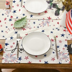 Patriotic Placemats Fourth of July Decorations Table Decorations