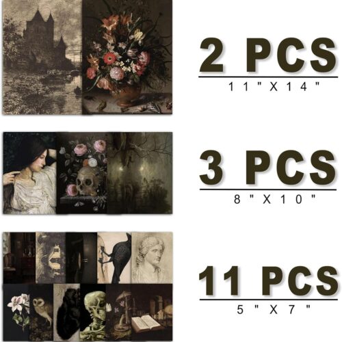 16 PCS Dark Academia Room Decor, Gothic Home Decor