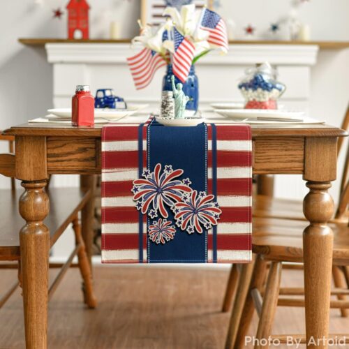2 , 4th of July Patriotic Memorial Day Independence Day Holiday Kitchen Dining Table Decoration