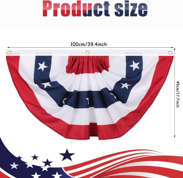 July Pleated Fan Flags American US Bunting Flag Stars 1