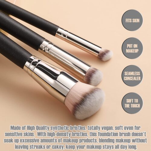 Mini Under Eye Concealer Brush for Blending Liquid Cream Flawless Powder Cosmetics Buffing Stippling Concealer