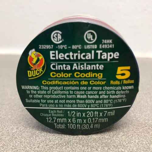 Colored Electrical Tape, 1/2-Inch by 20 Feet