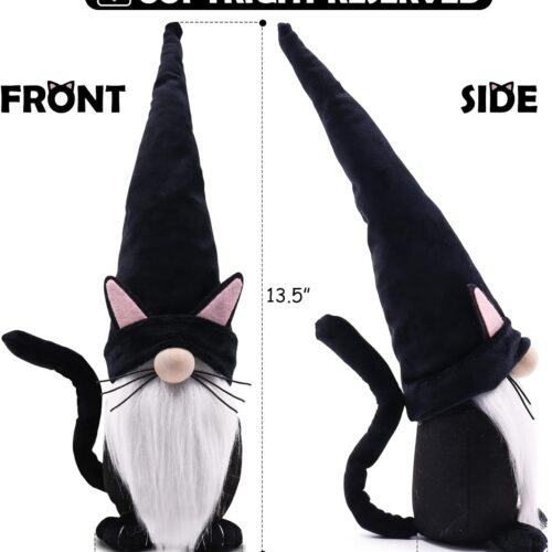 Black Cat Gnome Spring Decorations Collectible Figurines