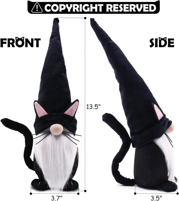 Black Cat Gnome Spring Decorations Collectible Figurines 1