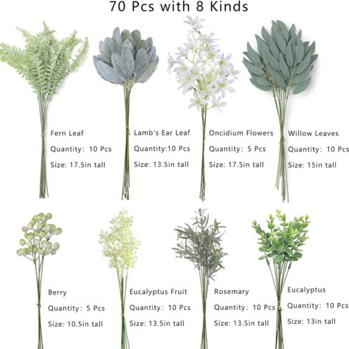 Faux Plants and Fake Flowers for DIY Bridal Bouquets Wedding Floral Arrangement Table Centerpieces Decoration