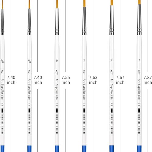 XDT#830 Rigger Artist Paint Brush 6 Piece Set