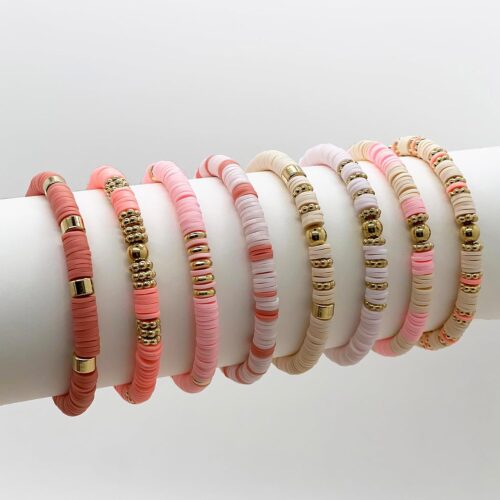 4280PCS Clay Beads Bracelet Making Kit 6mm Pink Clay Beads Friendship Bracelets Making Kit
