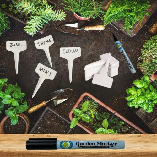 2 Garden Marker Pen Permanent Markers Black