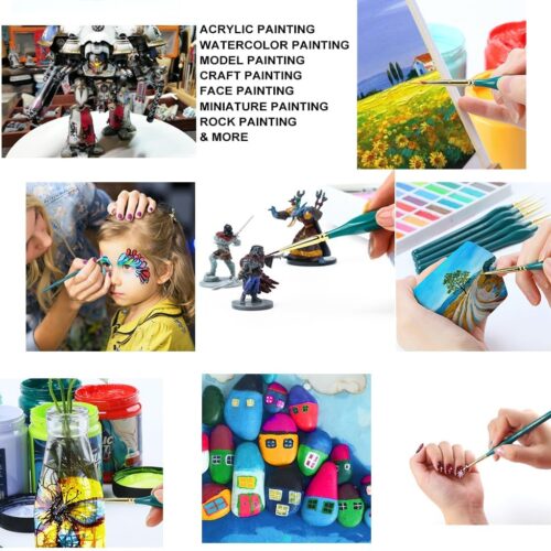 15-Piece Fine Detail Miniature Painting Brush Set for Acrylics