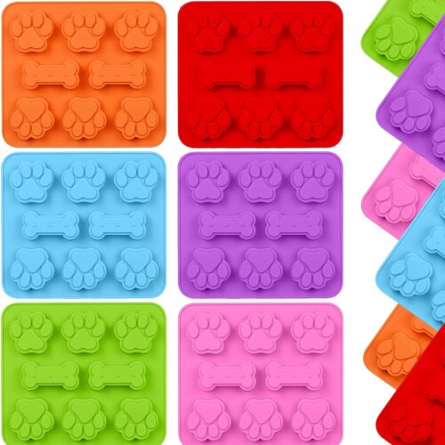 2 in 1 Puppy Dog Paw and Bone Silicone Molds