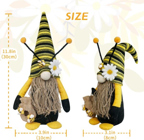 Mr and Mrs Honeybee Gnomes Plush Tomte Elf World Bee Day Decor 4