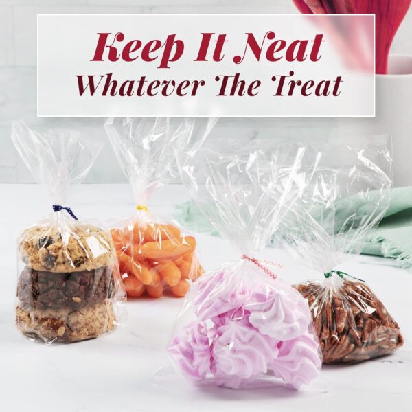 Prestee 200pk Clear Gift Bags for Favors, Cellophane Bags, 6x10 w/ 4" Twist Ties - Goodie Bags, Candy Bags, Cookie Bags for Gift Giving, Clear Treat Bags with Ties, Cellophane Treat Bags (200 Pack) 3