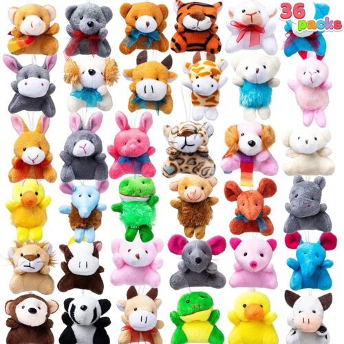 s-l1600 (58) 36Pack Mini Animal Plush Toy Assortment 3" Stuffed Keychain for Kids Party
