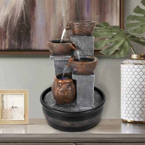 s-l1600 (9) Zen Tabletop Water Fountain Indoor Office Home Decor Fengshui Ornament With Led